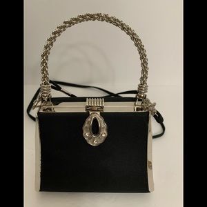 ZARAZ Peau de Soir  & Silver Evening Crossbody Evening Purse